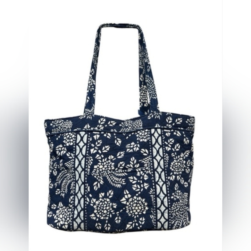 True Blue Floral Navy Tote Bag